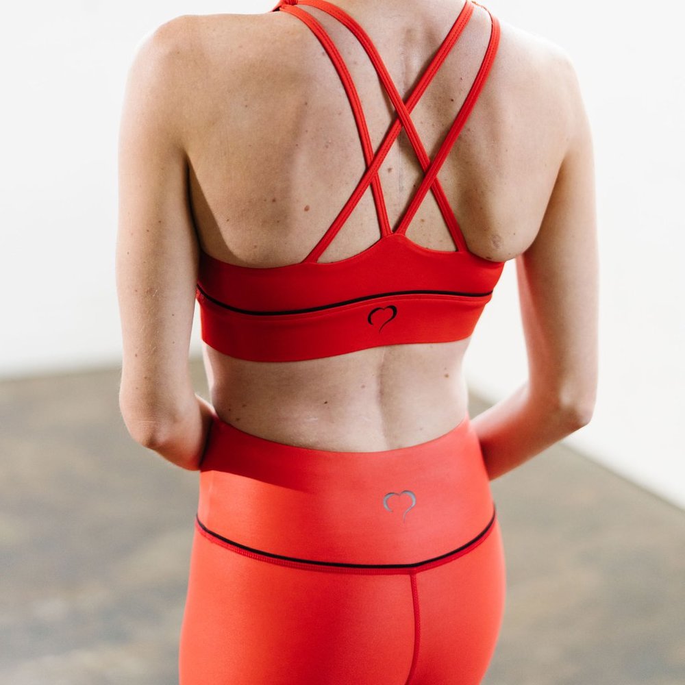 Red Sweetheart Metallic Light n Tight Hi-Rise 7/8 24" Legging and Bra Set